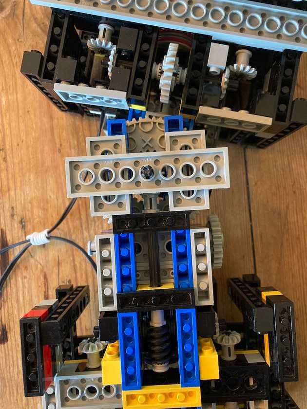 LEGO robot waist closeup